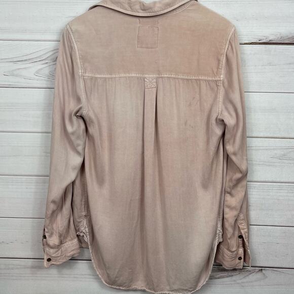American Eagle Outfitters Womens Light Pink Small Button Down Long Sleeve - Picture 5 of 6